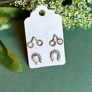Set of Vintage Western Horse shoe Earrings